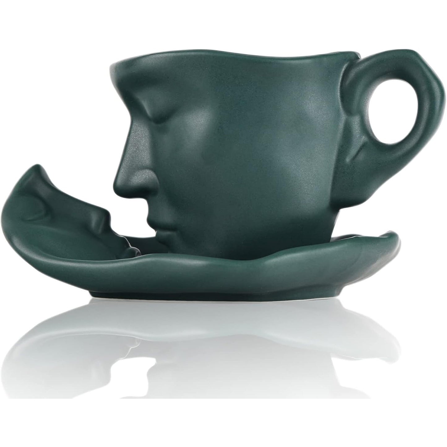 Tea Cup and Saucer Set Ceramic Kissing Couple Coffee Mug Set